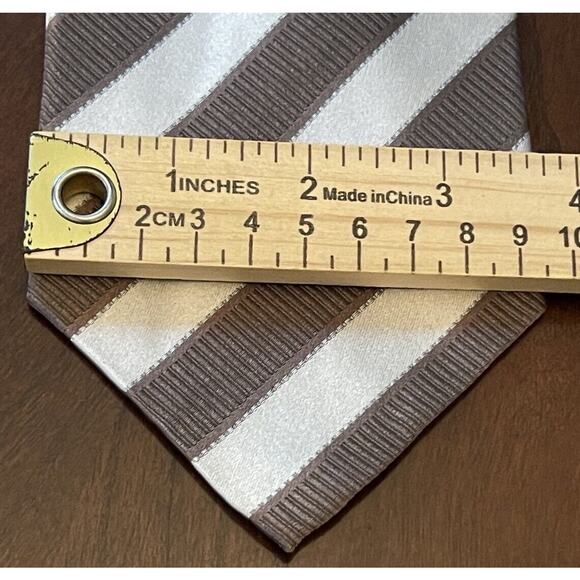 Principessa Brown Hand Made 100% Silk Men’s Neck Tie Made In China - Picture 4 of 9
